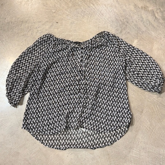 George Grey & Black Abstract Print Sheer Blouse Size 2X - Picture 1 of 4